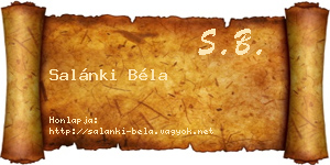 Salánki Béla névjegykártya